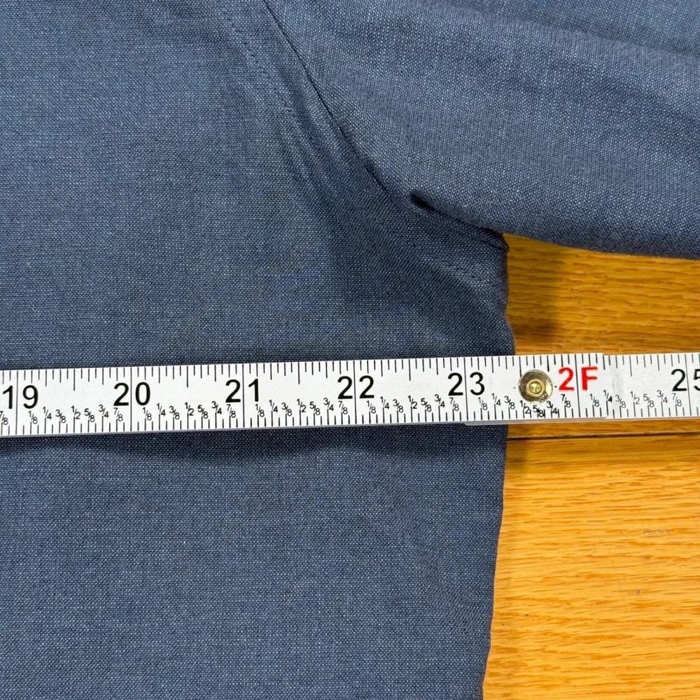 John Henric Sweden Mens Size 17.5 / 44 Blue‎ 100% Cotton Full Zip Shirt Jacket